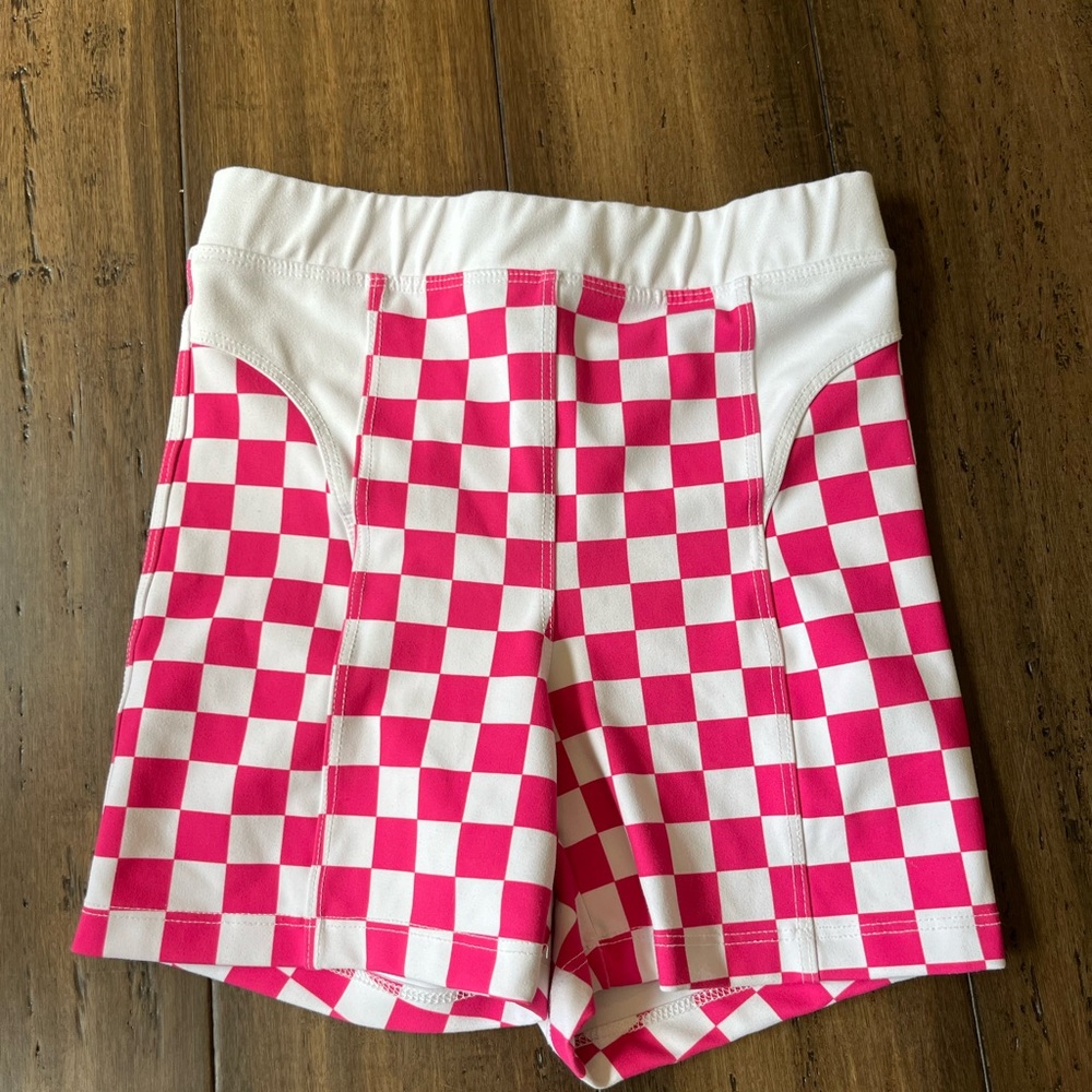 Five Dancewear EUC Pink and White Checkered Shorts